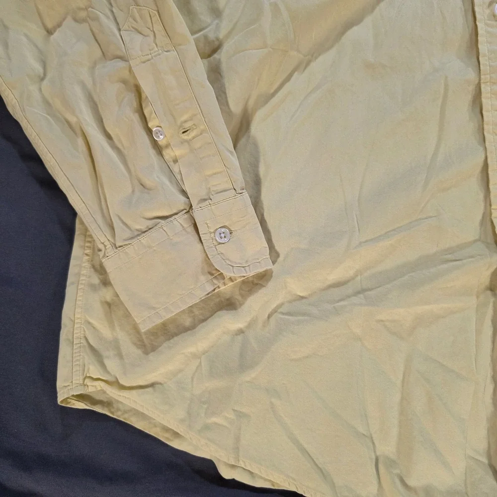 Polo Ralph Lauren Mens XL Classic Fit Yellow Button Down Shirt Long Sleeve Pony